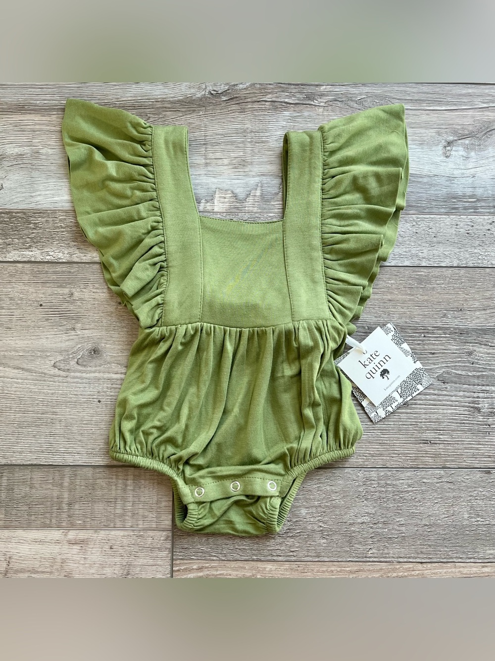 NWT Kate Quinn Girls Bamboo Ruffle Strap Bubble Size 0/3 Months